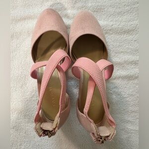 Talbots Lyndsay D'Orsay Espadrille Wedges, Pink, Size 9.5